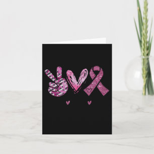 Peace Love Cure Pink Ribbon Cancer Breast Awarenes Card