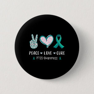Peace Love Cure Ptsd Stress Disorder Awareness Men 2 Inch Round Button
