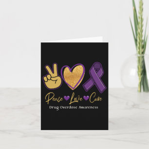Peace Love Cure Purple Drug Overdose Awareness 1 Card