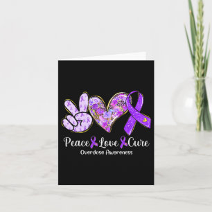 Peace Love Cure Purple Ribbon Overdose Awareness G Card