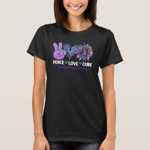 Peace Love Cure Purple Ribbon Rheumatoid Arthritis T-Shirt