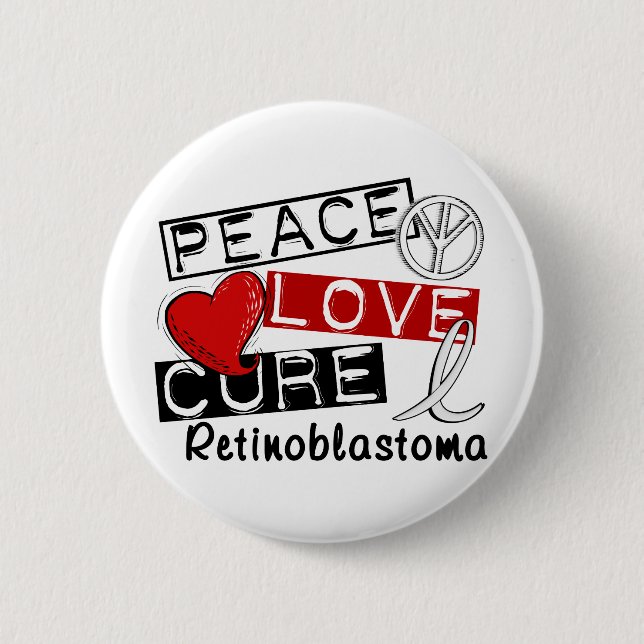 Peace Love Cure Retinoblastoma 2 Inch Round Button (Front)