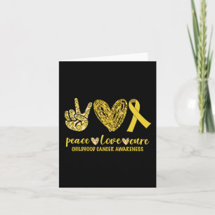 Peace Love Cure Ribbon Childhood Cancer Awareness Card