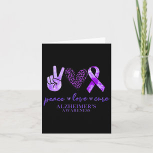 Peace Love Cure Ribbon Leopard Heimerheimer Brain Card