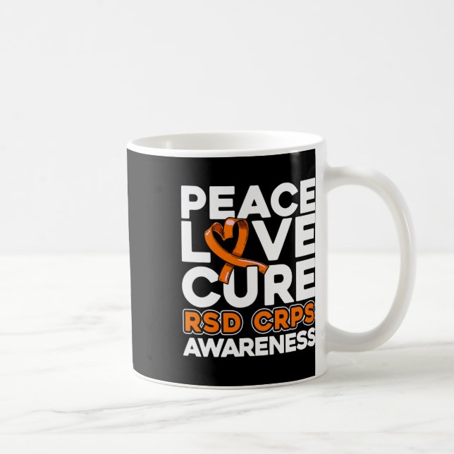 Peace Love Cure Rsd Crps Awareness  Coffee Mug (Right)