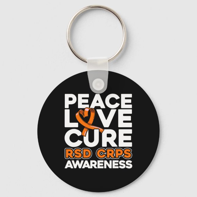 Peace Love Cure Rsd Crps Awareness  Keychain (Front)