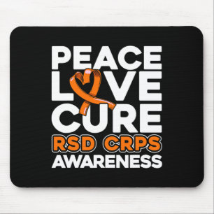 Peace Love Cure Rsd Crps Awareness  Mouse Pad