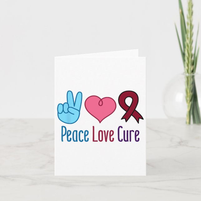 Peace Love Cure Sickle Cell Anemia Awareness Scd  Card (Front)