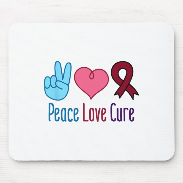 Peace Love Cure Sickle Cell Anemia Awareness Scd  Mouse Pad (Front)
