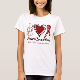 Peace Love Cure Sickle Cell Anemia Awareness T-Shirt