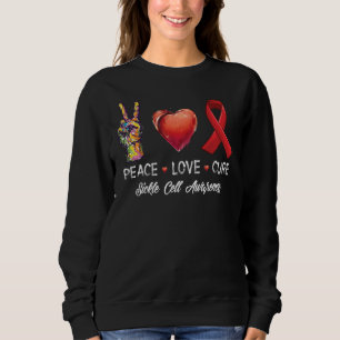 Peace Love Cure Sickle Cell Awareness Men Women Ki Sweatshirt