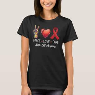 Peace Love Cure Sickle Cell Awareness Men Women Ki T-Shirt