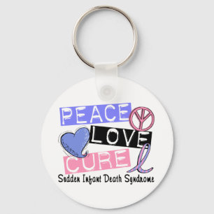 Peace Love Cure SIDS Sudden Infant Death Syndrome Keychain