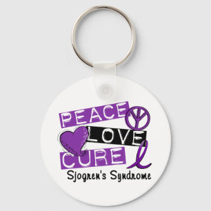 Peace Love Cure Sjogren's Syndrome Keychain