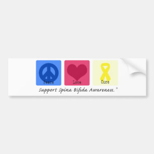 Peace Love Cure Spina Bifida Bumper Sticker