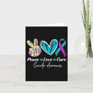 Peace Love Cure Suicide Prevention Awareness Heart Card