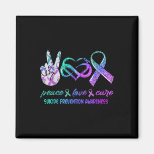 Peace Love Cure Suicide Prevention Awareness  Magnet