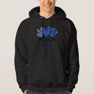 Peace Love Cure Sunflower Leopard Dyspraxia Awaren Hoodie
