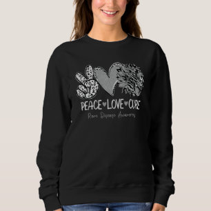 Peace Love Cure Sunflower Leopard Rare Disease Awa Sweatshirt