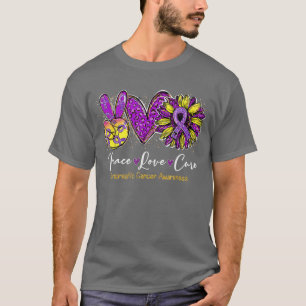 Peace love cure sunflower pancreatic cancer awaren T-Shirt