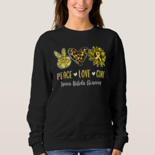 Peace Love Cure Sunflower Spina Bifida Awareness Sweatshirt
