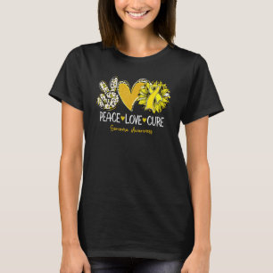 Peace Love Cure Sunflower Yellow Ribbon Sarcoma Aw T-Shirt