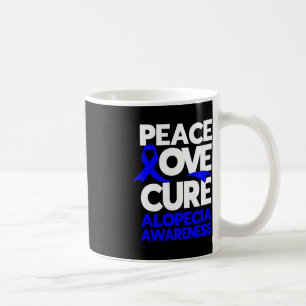 Peace Love Cure Support Alopecia Awareness Ribbon Coffee Mug