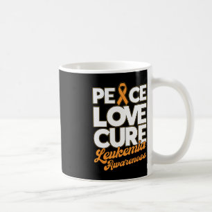 Peace Love Cure Support Leukaemia Awareness Ribbon Coffee Mug