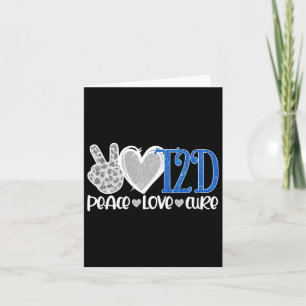 Peace Love Cure Type 2 Diabetes Awareness T2d Blue Card