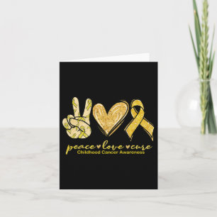 Peace Love Cure Yellow Ribbon Childhood Cancer Awa Card