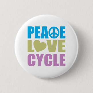 Peace Love Cycle 2 Inch Round Button
