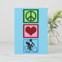 Peace Love Cycling Cute Blue Cyclist