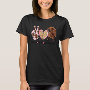 Peace Love Dachshund Cute Dog Mom Mother's Day T-Shirt