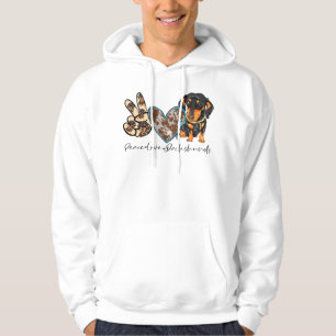 Peace Love Dachshund Dog Mom Dachshund Lovers Wien Hoodie