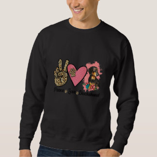 Peace Love Dachshund Leopard Heart Floral Pet Owne Sweatshirt