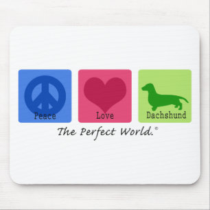 Peace Love Dachshund Mouse Pad
