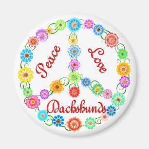 Peace Love Dachshunds Magnet