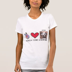 Peace Love Dalmatians Dog Owners T-Shirt