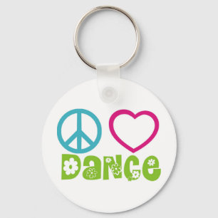 Peace Love Dance Keychain
