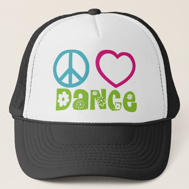 Peace Love Dance Trucker Hat (Front)