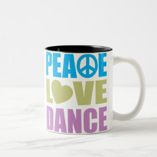 Peace Love Dance Two-Tone Coffee Mug