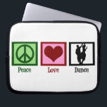 Peace Love Dancing Laptop Sleeve<br><div class="desc">A peace sign, heart, and a couple participating in a dance.</div>