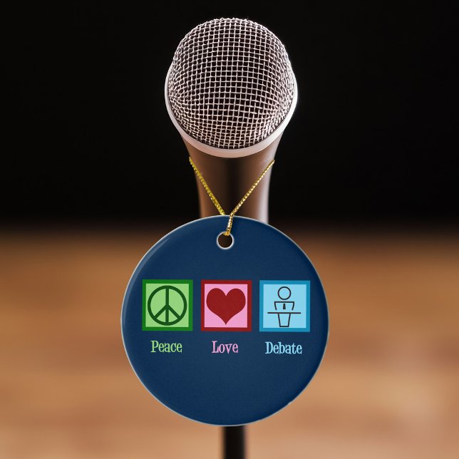 Peace Love Debate Team Ceramic Ornament (Creator Uploaded)