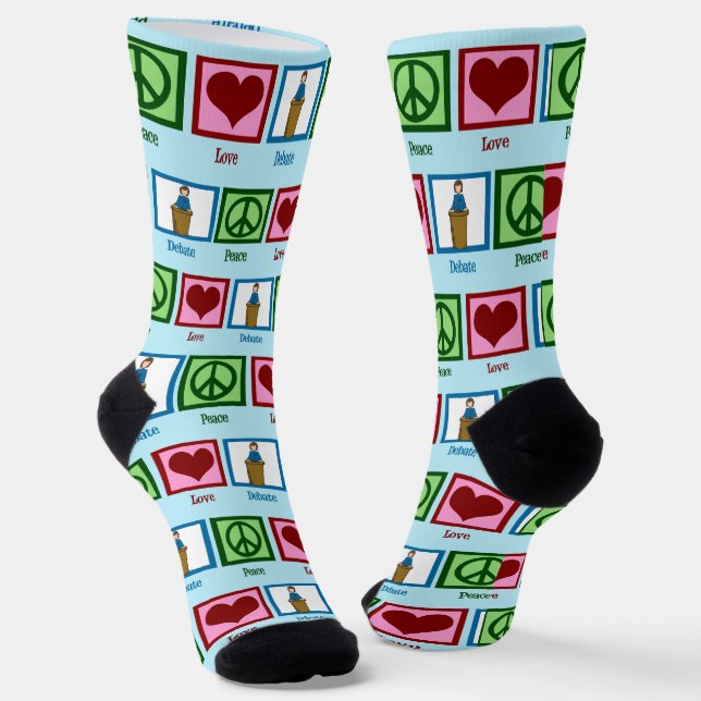 Peace Love Debate Team Socks (Angled)