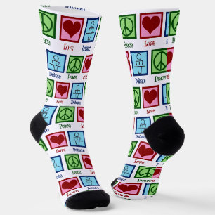 Peace Love Debate Team Socks