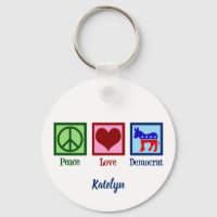 Peace Love Democrat Cute Personalized Political