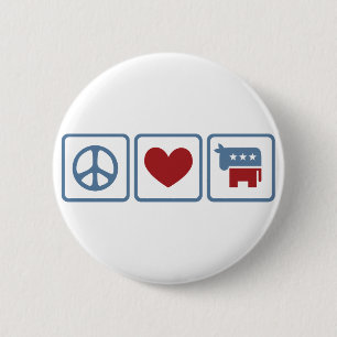 Peace Love Democrats 2 Inch Round Button
