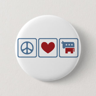 Peace Love Democrats 2 Inch Round Button