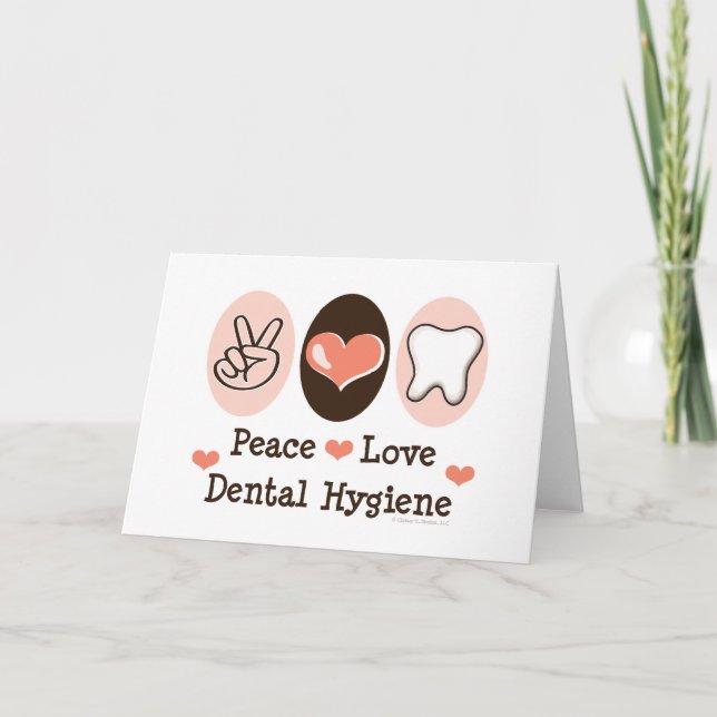 Peace Love Dental Hygiene Carte de voeux (Devant)