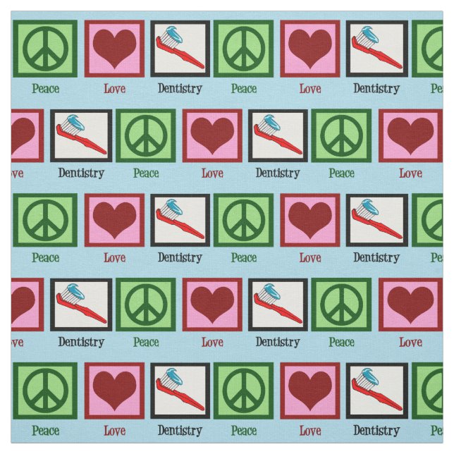 Peace Love Dentistry Fabric (Swatch)